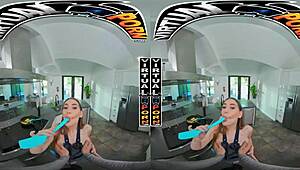 Girlfriend Sera Ryder serves up breakfast then begs for your virtual cock pounding her tight holes