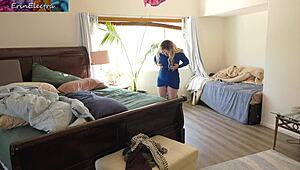 stepmom bends over bedroom for stepson creampie in taboo plump milf action