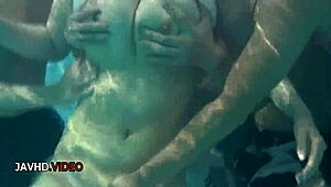 i tease with my big tits before giving suzuna komiya's hot pool blowjob