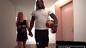 Retired black monster cock hooper fucks desperate milf housewife doggystyle deepthroat in gym