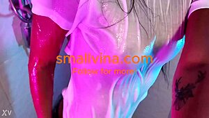 cute asian teen twerks her big ass in shower... loves steamy lingerie play! 🍑🚿