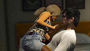 college babe rides cock doggystyle in dorm during gta 5 game frenzy!