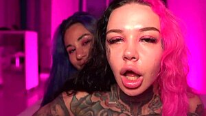 powerful cumshots drenching massive tits of two slutty milf and teen