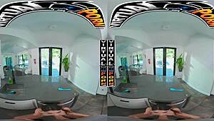 Girlfriend Sera Ryder serves up breakfast then begs for your virtual cock pounding her tight holes