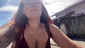 Biking Without Panties Leaves Sweaty Pussy Dripping for Exhibitionist Flash