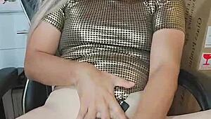 trying out this vagina as trans and stroking hard