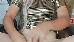 trying out this vagina as trans and stroking hard