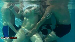 i tease with my big tits before giving suzuna komiya's hot pool blowjob