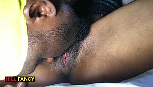 A beautiful brunette's tight pussy gets ripped open by massive BBC while she screams and shakes her curvy ass on the bed