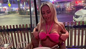 Fit petite blonde slut deepthroats then gets fucked outdoors on first date??