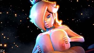 rosalina and peach squeeze cocks between soft tits in steamy titfuck