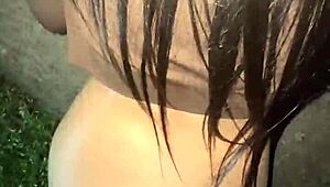 stranger spanks petite latina's big tits ass during public street workout fuck