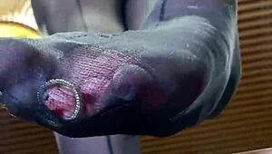 Goddess long legs big ass black pantyhose toe tease