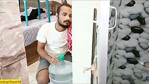 Rich indian bengali girl in lingerie gets tight pussy creampied rough by delivery boy bathroom.