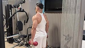 bodybuilder's fat ass gets dominated gym anal gaping and ass to mouth