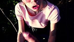 whoa she just pulled panties up post creampie right in the park?