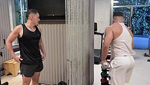 bodybuilder's fat ass gets dominated gym anal gaping and ass to mouth