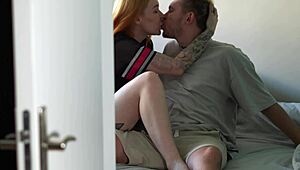 i filmed this sexy redhead couple fucking rough in airbnb