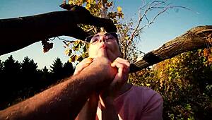 whoa she just pulled panties up post creampie right in the park?