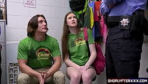 Horny 18+ Counselor Sucks Swallows Cum To Escape Shoplifting