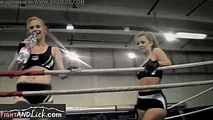 two athletic european lesbian babes tangle in passionate panties wrestling fight