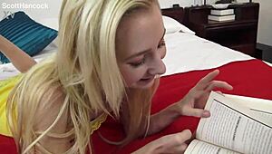 Odette delacroix 85lb skinny blonde teen gives messy pov blowjob facial cumshot
