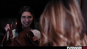 sexy latina casts spell on futa witch girlfriend's big cock