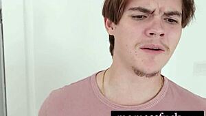 whoa check out this stunning redhead milf getting her tight ass wrecked by stepson with toys