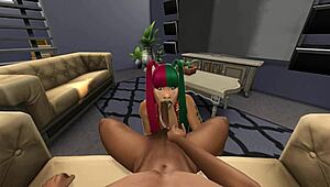 Nicki Minaj deepthroats vampire's monster black cock mind-blowing