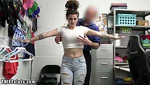 whoa busty tattooed teen indica flower rips uniform fucks big cock cop on cctv 😈🔥