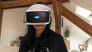 Hot Roommates Finger Wet Pussies and Lick Tits After VR Games Turn into Horny Lesbian Foreplay Orgy