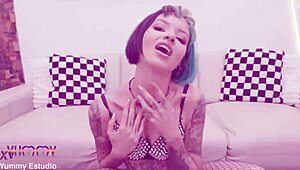 kimis heart races swallowing pee and cum after brutal brazilian dp