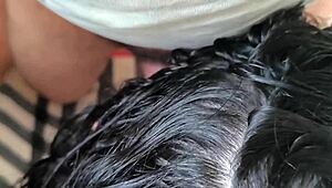 my best friend's curvy arab wife takes my monster cock anal creampie in shower wet pussy