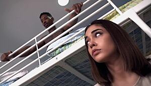 Italian slut Megan Fiore bends over as BBC roommate drills her tight holes relentlessly