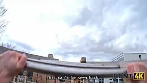 Athletic Czech hottie picked up for backseat fuck while boyfriend watches helplessly