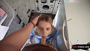 Pervy Blonde Teen Slut Busted Banging Big Cock Outdoors