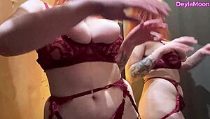 redhead wife slut flashes pierced puffy nipples in changing room then takes public outdoor pussy pounding risky cumshot
