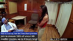 Nosey tattooed journalist Lilly Hall gags on cock in hospital humiliation