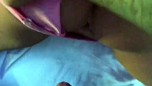 Blonde teases sex toys in parents' bathroom.