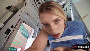 Pervy Blonde Teen Slut Busted Banging Big Cock Outdoors