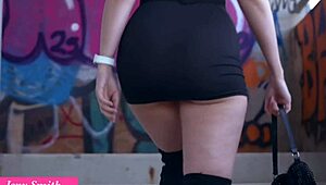 Jeny Smith teases big bubble butt pussy outdoors then masturbates wildly!