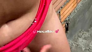brazilian latina teen hermanastra gets first time dildo ass fuck on terrace tight pussy