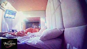 Hidden cam catches black couple shower flashing and dressing