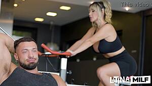 Cheating latina rides fitness coach's cock till orgasm part 7