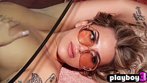 Sexy Blonde Teen's Big Booty Exposed After Lingerie Strip and Rip