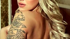 Sexy Blonde Teen's Big Booty Exposed After Lingerie Strip and Rip