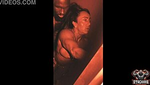 Stacxxxs red light ruby muscle cougar rips clothes in shower