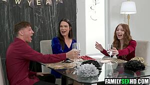 damn wife and stepsis take turns on my cock for taboo anal threesome 🔥🍑