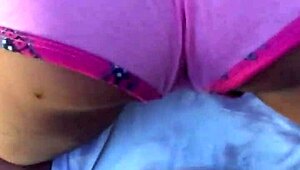 Blonde teases sex toys in parents' bathroom.