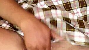 hot schoolgirl gets home horny rubs juicy tight pussy hard to massive orgasm